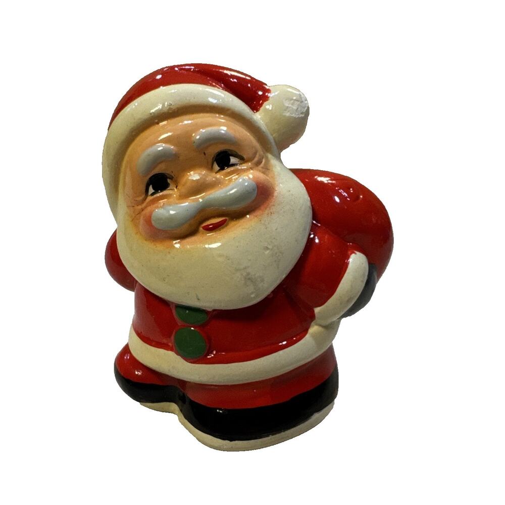 Vintage Ceramic Santa Claus Figurine Pencil Sharpener Kitsch Christmas Japan VTG